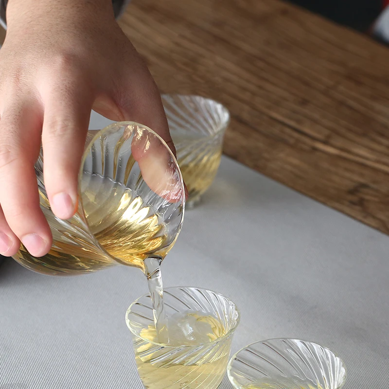 185 мл в японском стиле термостойкие стеклянные кружки с вихревым узором чайные