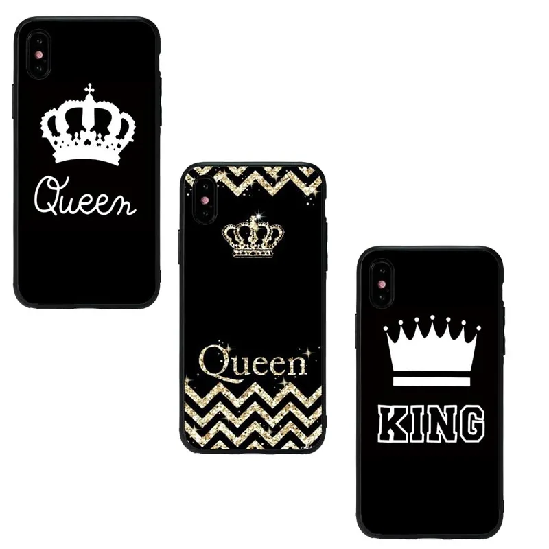Мягкий ТПУ чехол Queen King Crown для iPhone 6 силиконовый телефона Модный iPhone6 6sPlus 7Plus 8 8Plus 5S
