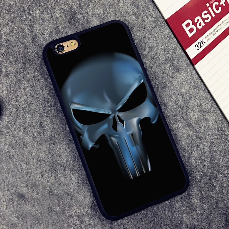 Каратель Череп ТВ show мягкий силиконовый защитный чехол для iPhone X 8 7 плюс 6 S 5 5S 5C se |