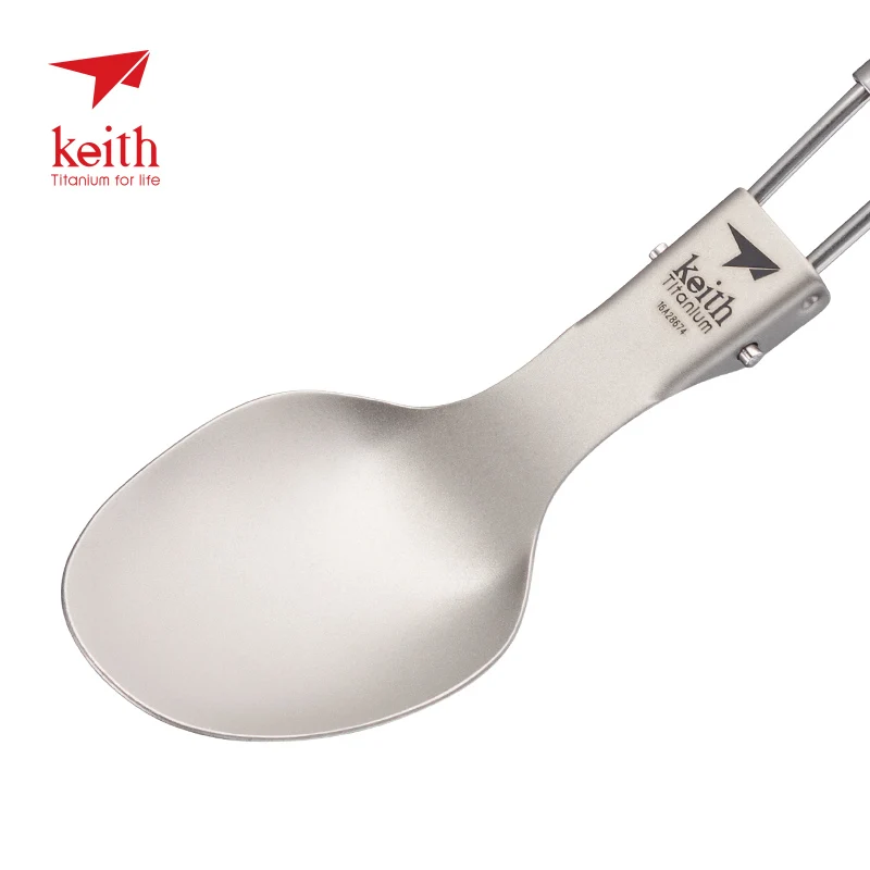 Keith Titanium Folding Spoon Outdoor Camping Cutlery Convenient Cookware Picnic Hiking Tableware Portable Ti5308 |