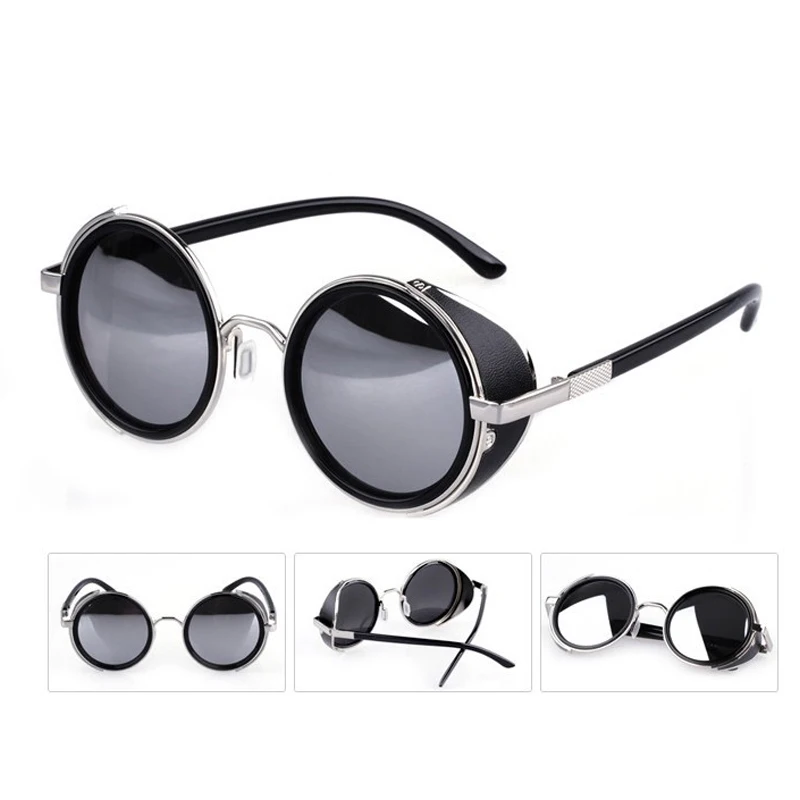 Модные Винтажные стимпанк wo Для мужчин Круглый Дизайнер Металл Óculos de sol