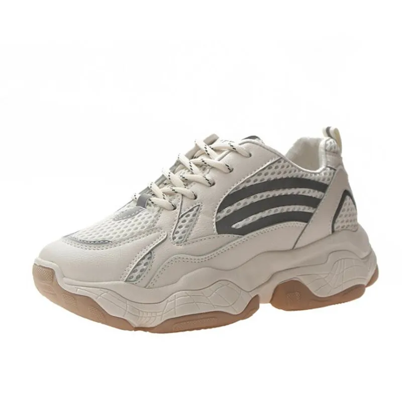 Женские массивные кроссовки повседневная сетчатая обувь на платформе высокие