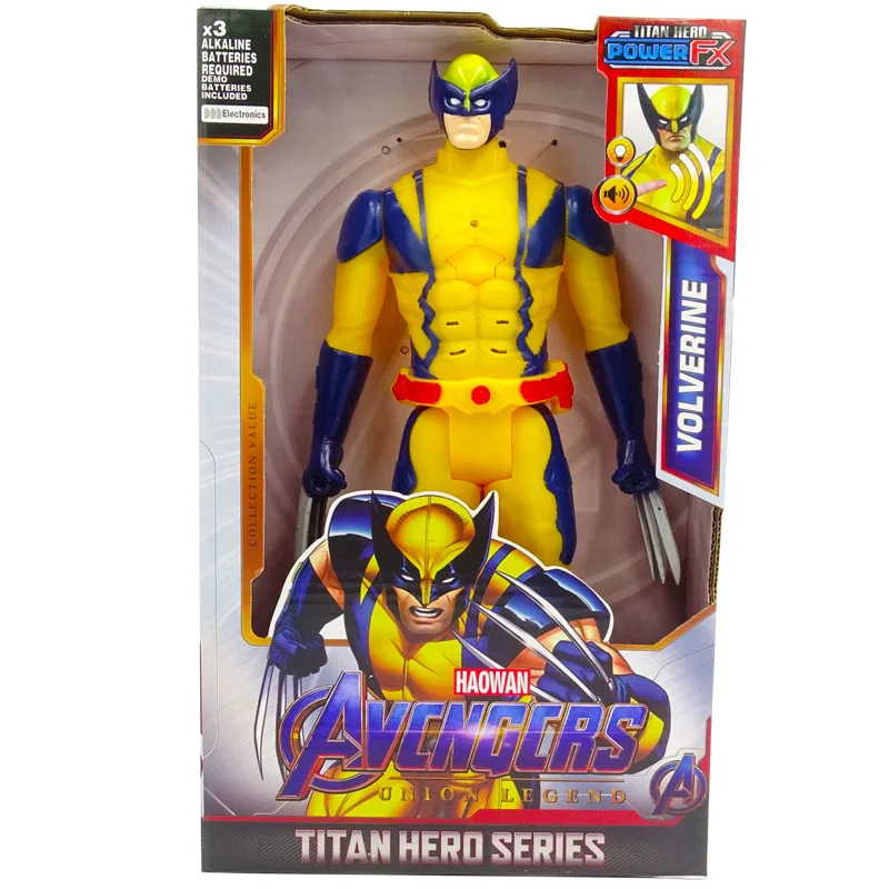 Wolverine with box 30 см Marvel Мстители Веном Бэтмен Супермен флэш танос Халк Росомаха Черная пантера Человек-паук фигурка куклы игрушки для детей - Color: Wolverine with box
