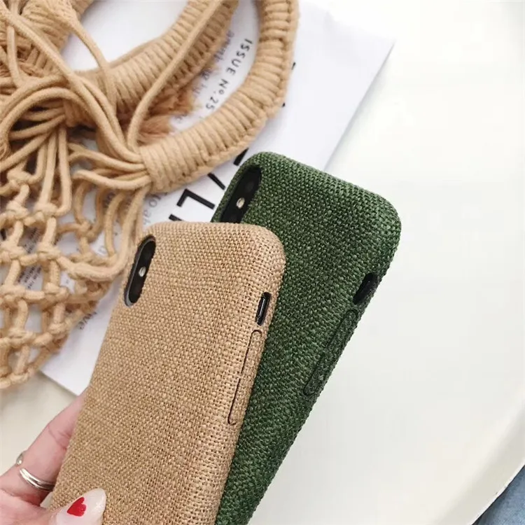 OTO-ALTER Simple woolen linen solid color autumn and winter case for iphone X/XS/XR/XSMAX/7/8/7plus/8plus/6/6s |