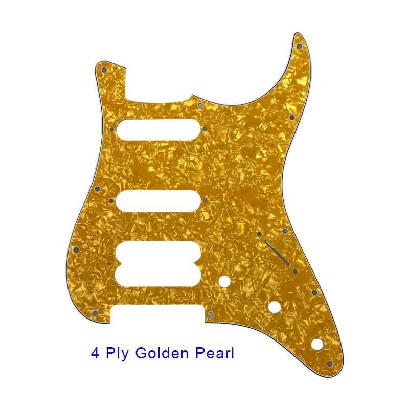 4 ply golden pearl Pleroo гитарные аксессуары накладки с 11 винтами для Fender Stratocaster плеер хамбакер стандарт ST HSS гитарная пластина для царапин - Цвет: 4 ply golden pearl