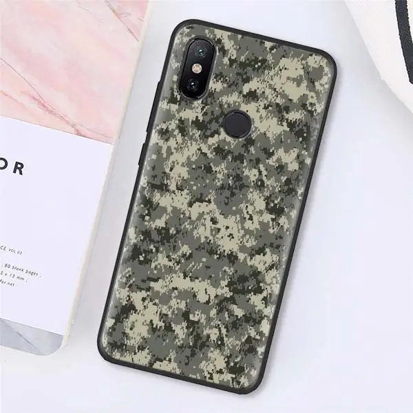 015 Камуфляжный военный армейский силиконовый чехол для Xiaomi Redmi 7 6 5 Note 7 5 6 Pro 4X 5A 6A S2 GO Poco F1 черный мягкий чехол - Цвет: 015