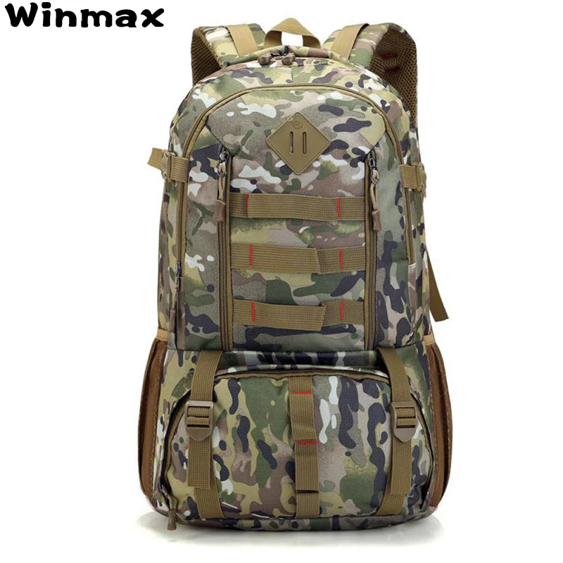 

Camo Tactical Backpack Military Army Mochila 50L Waterproof Hiking Hunting Backpacks Travel Tourist Rucksack Outdoor Sports Bag