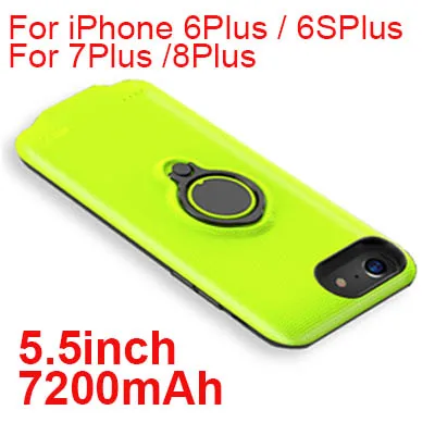 6P 6SP 7P 8P Green Батарея чехол для iphone 6 6s 7 8 2500/3700/5000/7200 мА/ч, Мощность банк чехол для телефона для iphone 6 6s 7 8 плюс Батарея Зарядное устройство Чехол - Цвет: 6P 6SP 7P 8P Green
