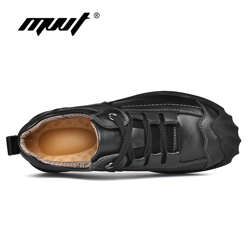 Мужские кожаные туфли MVVT Повседневная Уличная обувь из натуральной воловьей