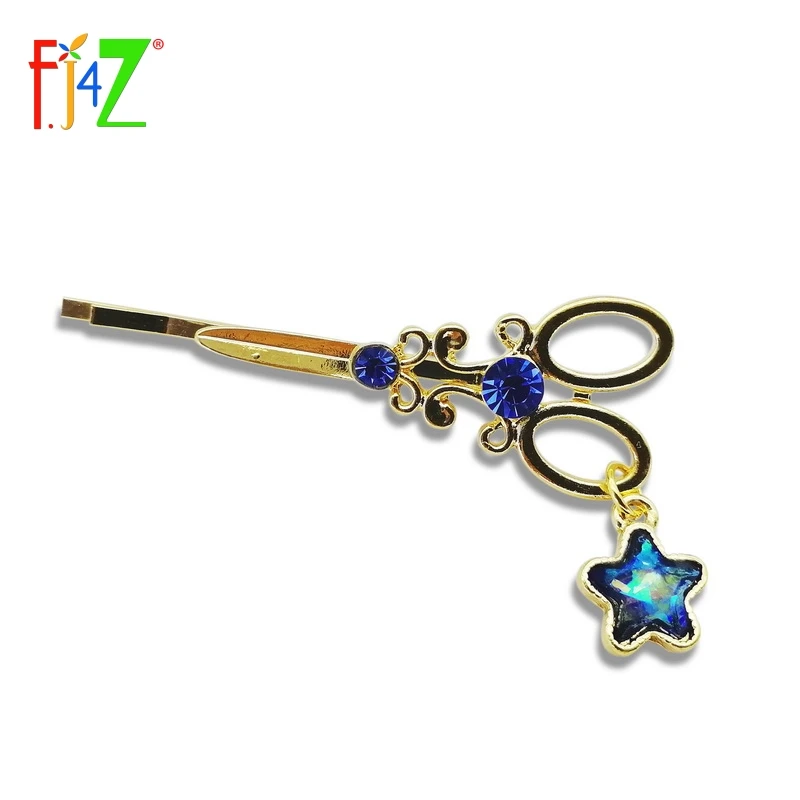 2016 модно золотые ножницы заколка звезды псевдо жемчуг очаровательные заколки