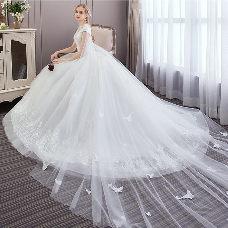 Vestido De Noiva VLNUO NISA роскошное белое кружевное свадебное платье с v образным вырезом и
