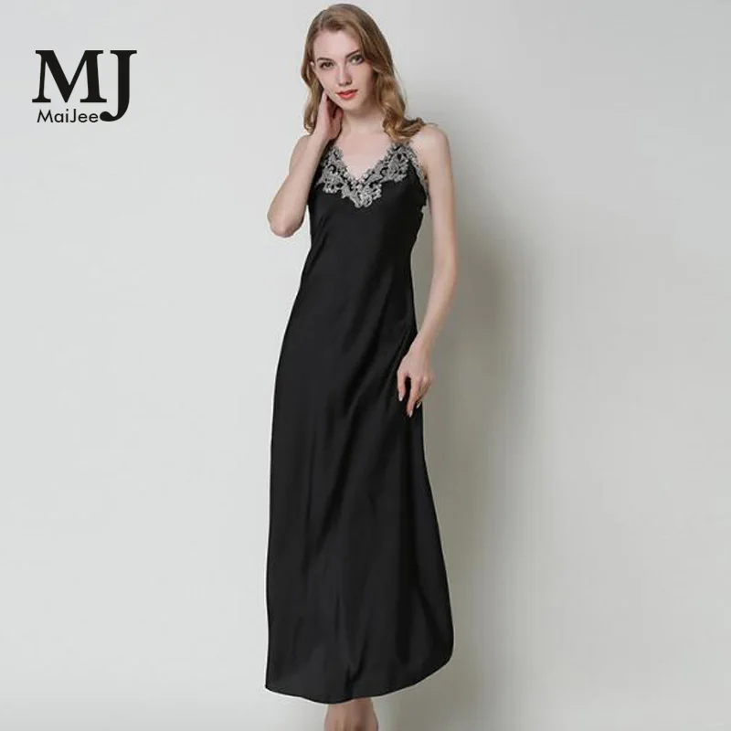 X008 MaiJee A Ночная рубашка на бретельках Vestaglia Sposa Pijamas De Seda Das Mulheres Elegante Albornoz Mujer