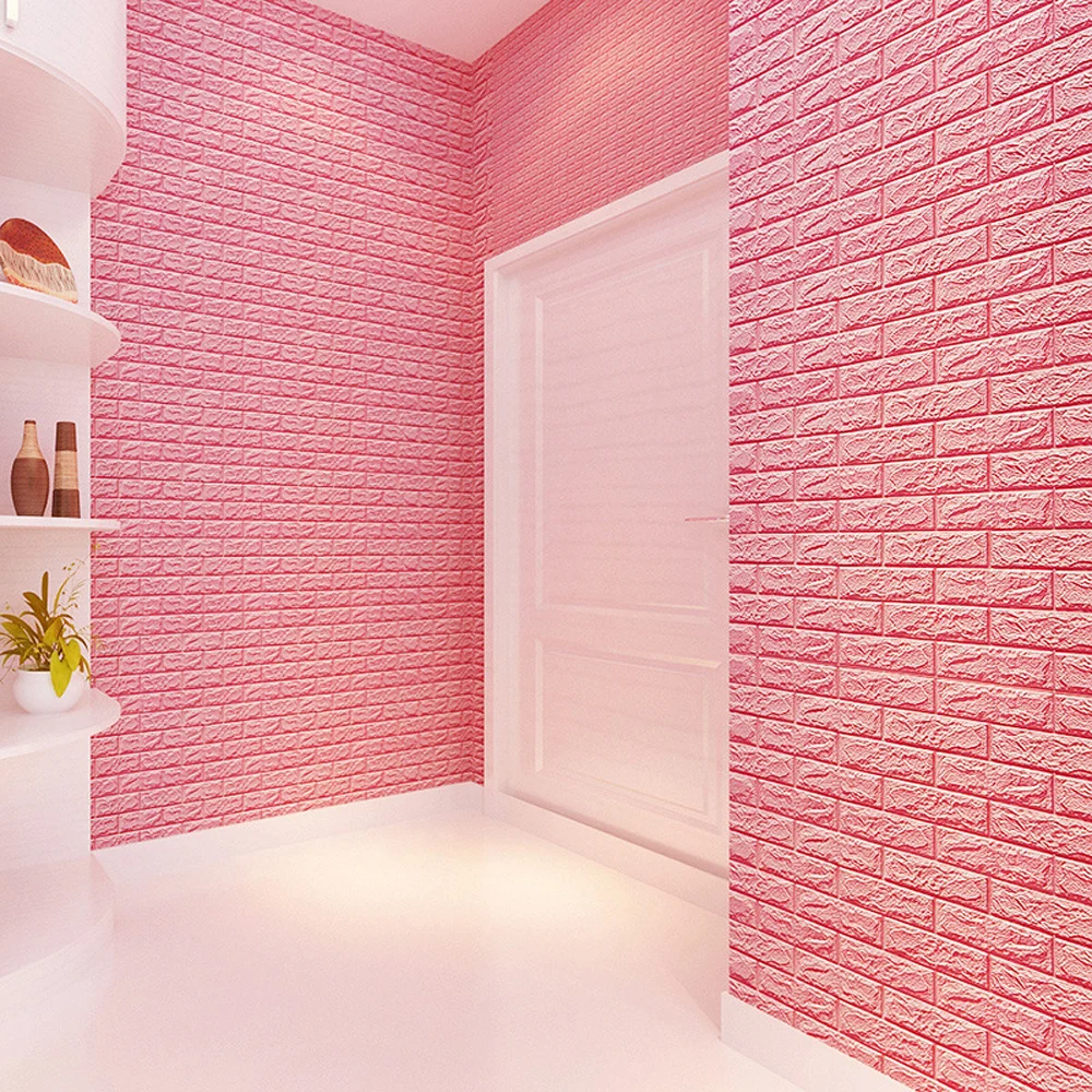 

PE Foam 3D Brick Wallpaper Self Adhesive DIY Wall Stickers Embossed Stone Pattern Wall Paper For Bedroom Living Room Home Decor