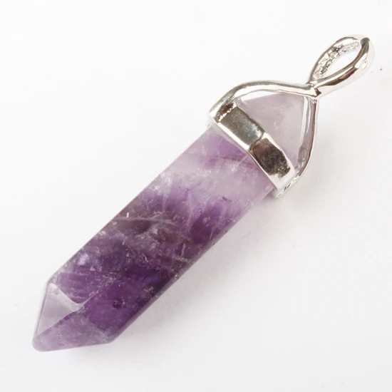 Amethyst Vogue 8 X мм 33 мм Родонит опал кварц Mookaite Фиолетовый Кристалл Бикон граненый шарик маятник кулон 1 шт - Окраска металла: Amethyst