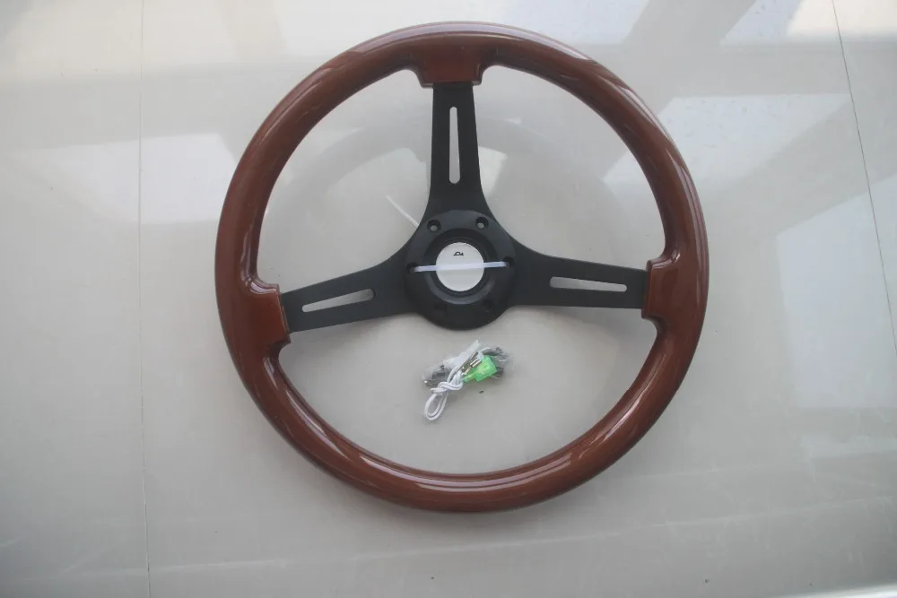 Универсальный 35 см 350 мм/14 дюймов Хромовая спица Дерево Деревянный Фиби руль