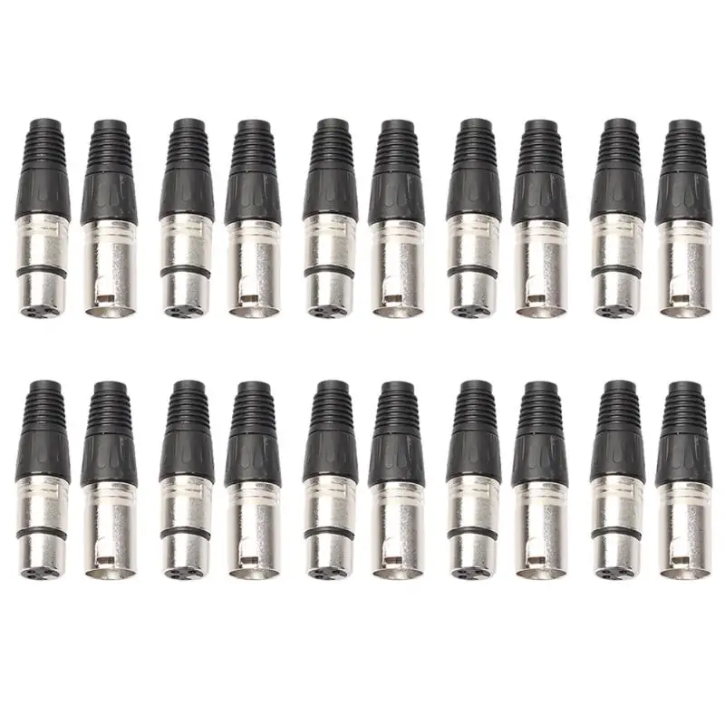 10 пар 3 Pin XLR аудио кабель Разъем Мужской/Женский микрофонный разъем и для микрофонного кабеля Электрический адаптер аудио кабель черный