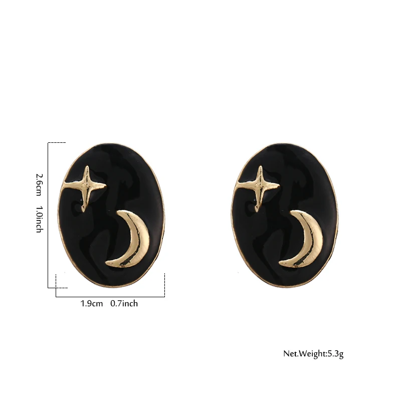 YMYW стильные уникальные Звезды Луна эмаль шпильки геометрической формы серьги из