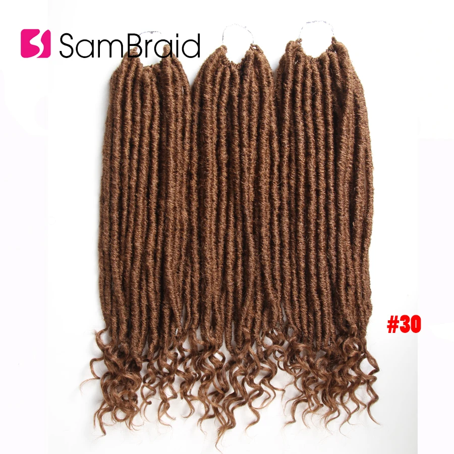 SAMBRAID Goddess Faux locs CURLY вязаные косички накладные волосы синтетические мягкие