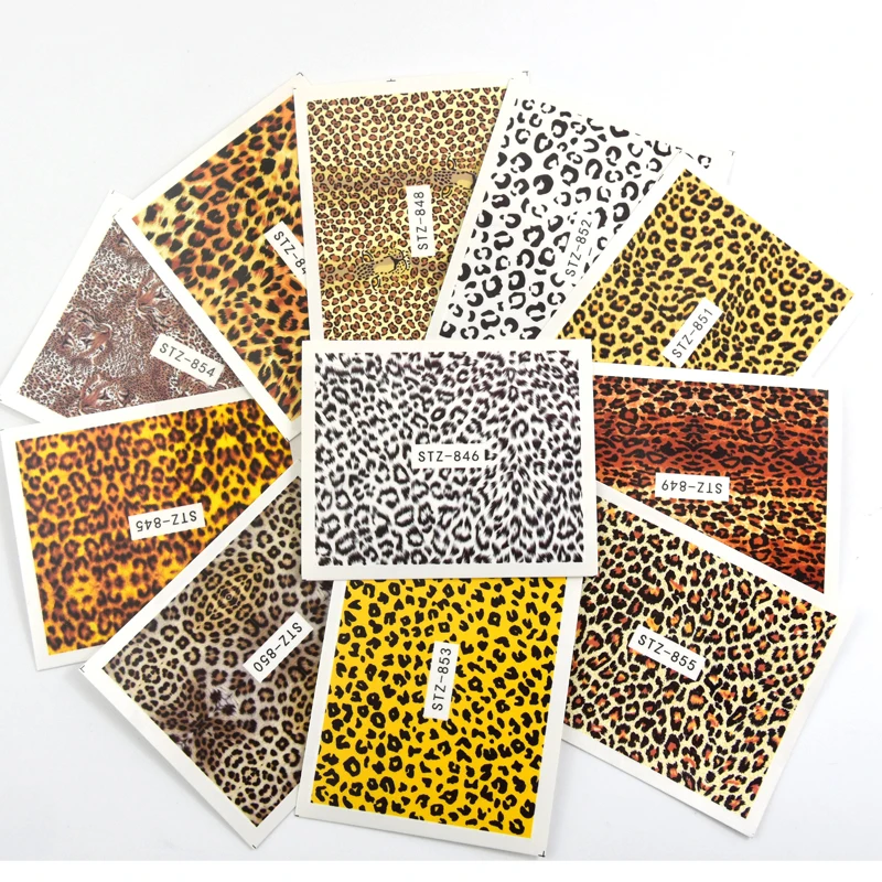 

19Sheets Leopard Print Nail Water Decals Full Leopard Nail Stickers All Seeing Eyes Nail Art Transfer Sticker Decals