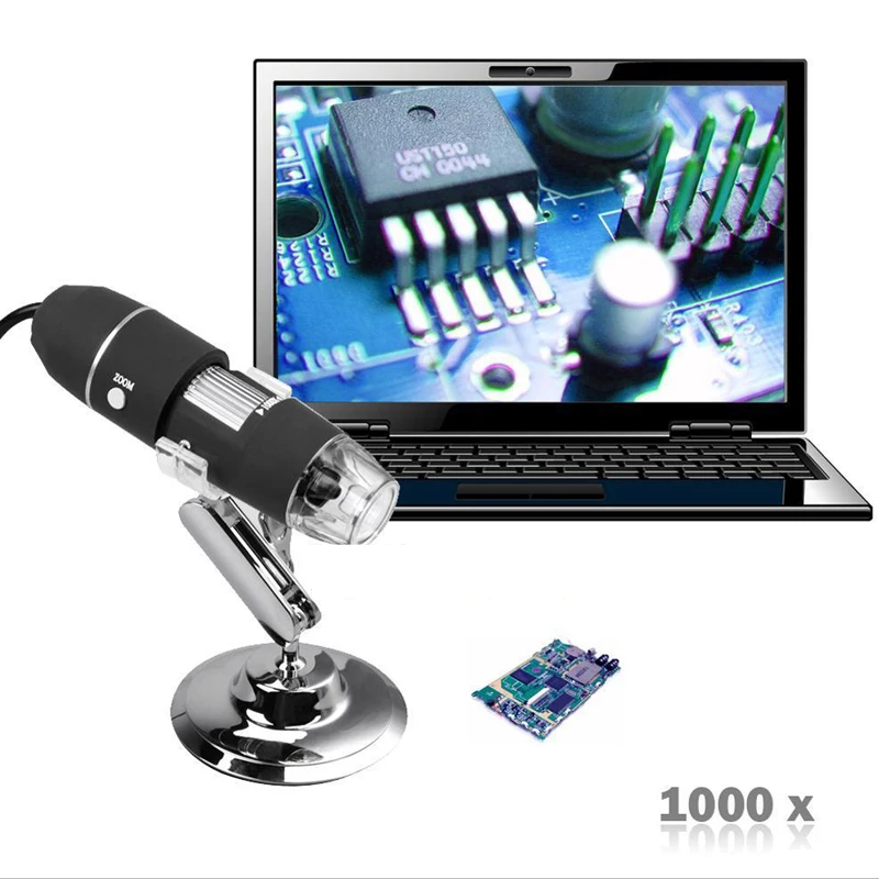 Цифровой USB микроскоп 500x 800x 1000x 2 Мп 8 светодиодов штатив база мини камера LED для mac