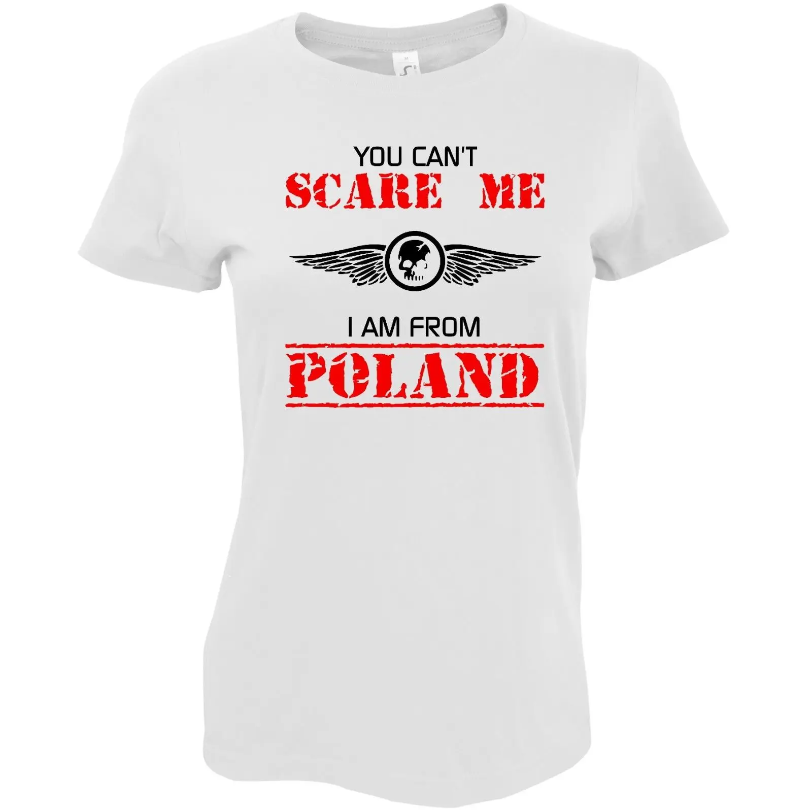 Горячая Распродажа 2019 модная женская футболка с надписью YOU can SCARE ME'm из Польши
