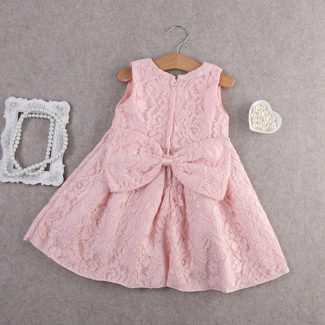 Рождественское платье с цветочным узором для девочек Кружевное без рукавов