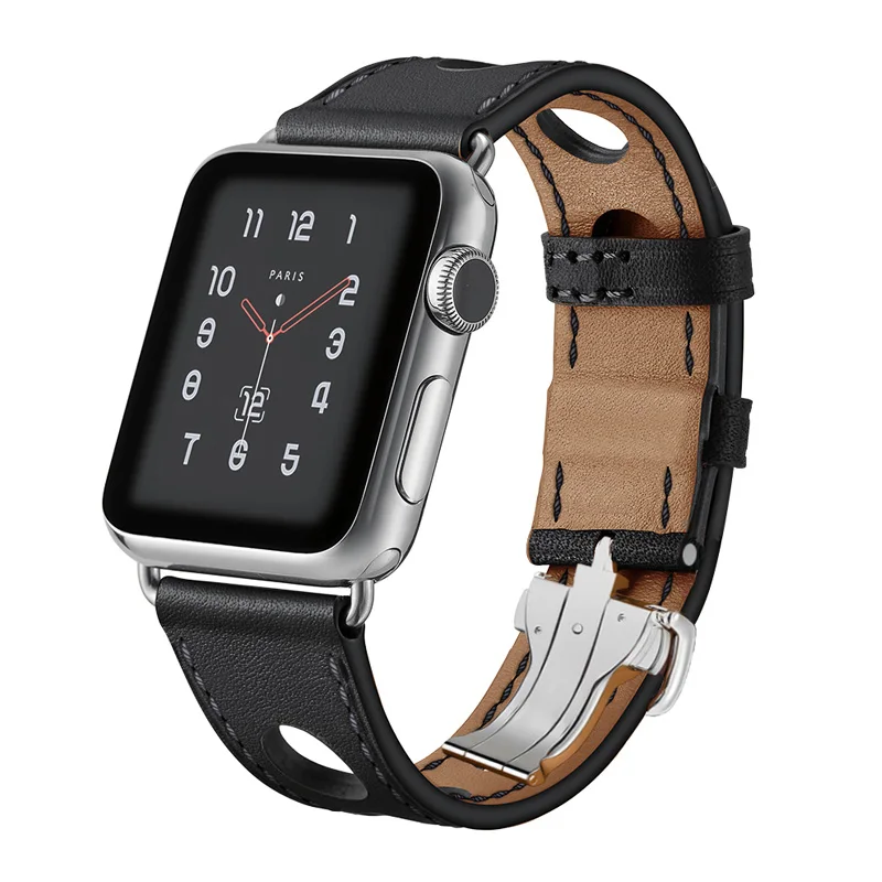 4 Ремешок с пряжкой для Apple Watch 42 мм 44 мм Iwatch 38 мм 40 мм серия 4 3 2 1 один тур кожаный ремешок браслет - Band Color: 4