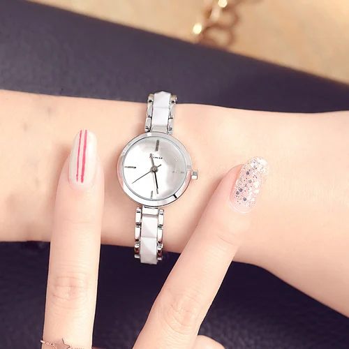 silver watch Kimio Брендовые женские часы Женские Имитация керамики золотые повседневные часы Montre Femme женские наручные часы Relojes Mujer Montre - Цвет: silver watch
