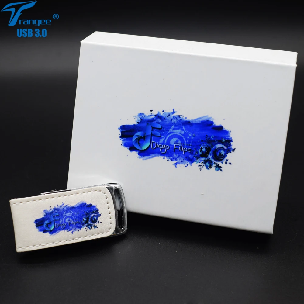 Trangee 10 шт./лот USB 3 0 флэш накопитель 8 ГБ 16 32 64 кожаный Флешка с картонной коробкой