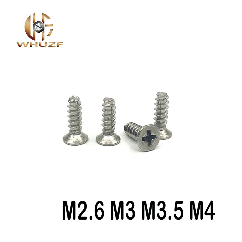 

M2.6 M3 M3.5 M4 screw Plate with nickel KB Electronic countersunk head flat head self tapping flat tail screws