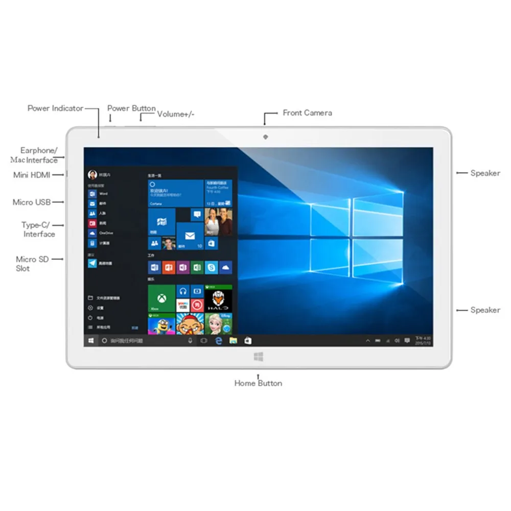 ALLDOCUBE IWork 10 Pro планшетный ПК 1 дюймов Windows Android 5 Intel Cherry Trail X5-Z8350 четырехъядерный 44