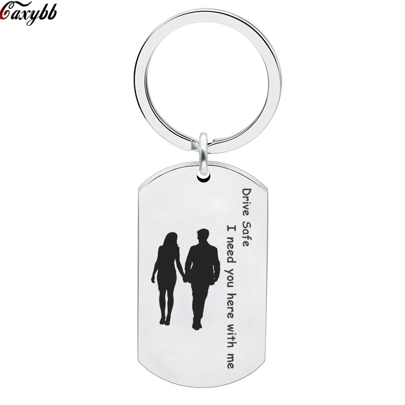 

Drive Safe Dog Tag Keychain I Need You Here With Me Trucker Husband Boyfriend Girlfriend Gift Valentines Day Stocking Stuffer