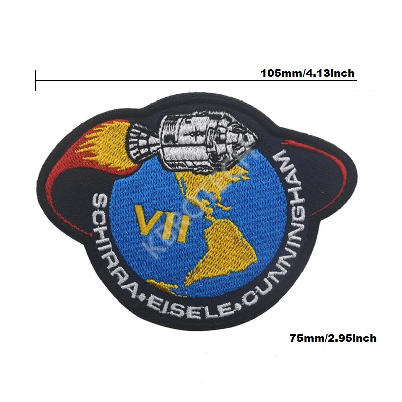 Apollo 7 Космическая разведка вышивка патч, вышитые патчи Военная Тактическая нарукавная повязка ткань наклейка аксессуары для одежды - Цвет: Apollo 7