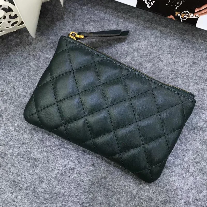 DACL-1830 Green CHSANATO Овчина натуральная кожа мужской кошелек для монет женский кошелек для монет на молнии модная ключница плед кошелек для мелочи - Цвет: DACL-1830 Green