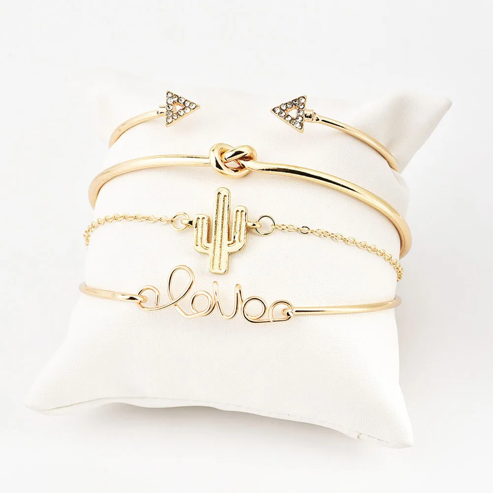 Круглая Очаровательная Цепочка С КАКТУСОМ треугольник узел 4 шт./компл. Ретро