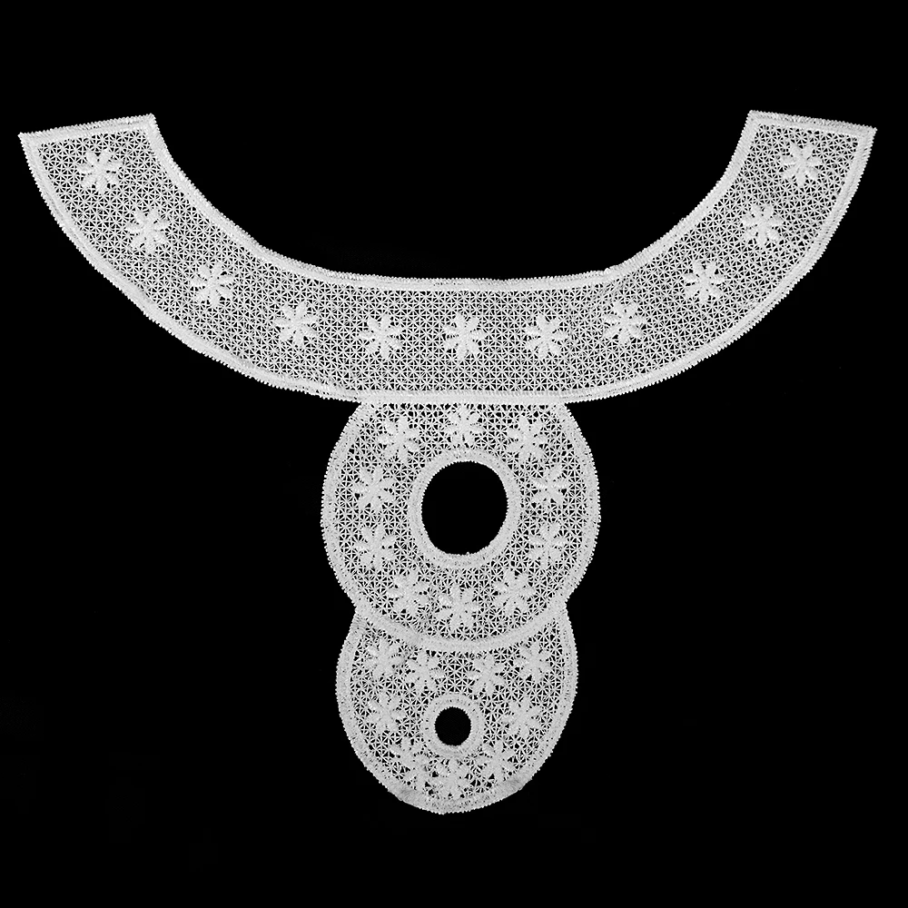 1 шт. красивый белый мягкий Вышитый цветочный ажурный кружевной воротник