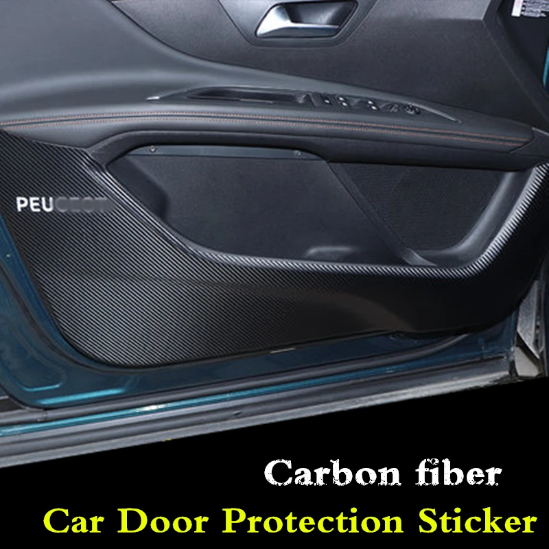 Для Peugeot 5008 3008 2017 2018 двери автомобиля столба порог из искусственной кожи AntiKick Pad
