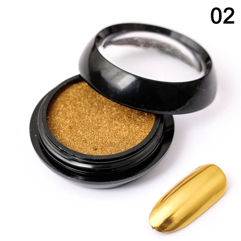 Горячая 2 мл порошок для ногтей яркий металлический эффект зеркальный маникюра