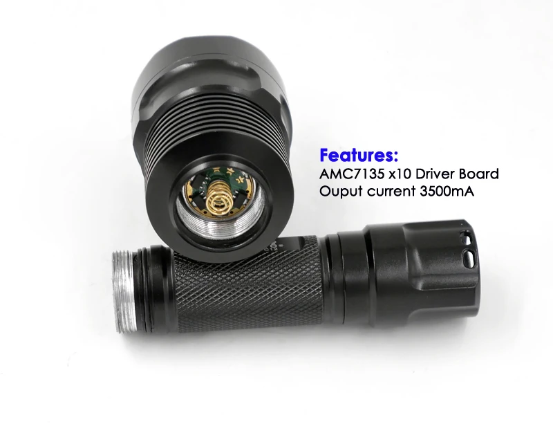 10xAMC7135 драйвер платы 3500mA C12 Cree светодиодный светильник фонарь Hi V3 алюминиевый