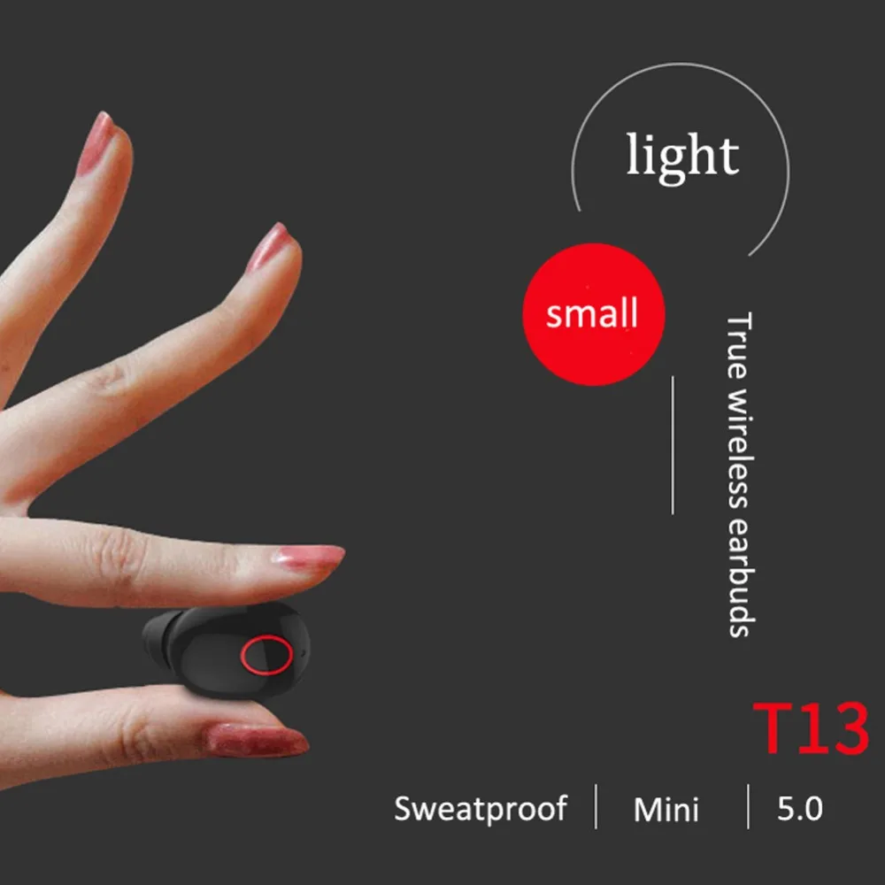 T13 наушники вкладыши Tws True беспроводные 5 0 Bluetooth в ухо Беспроводная мини Blutooth