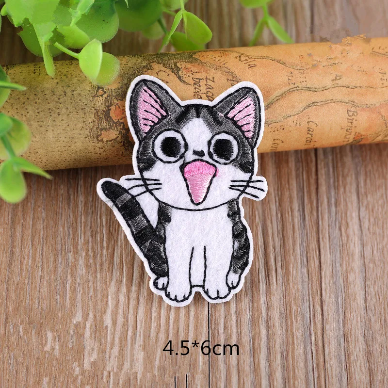 5 шт. обувь высокого качества Обувь с вышивкой С принтом головa кота нашивками в