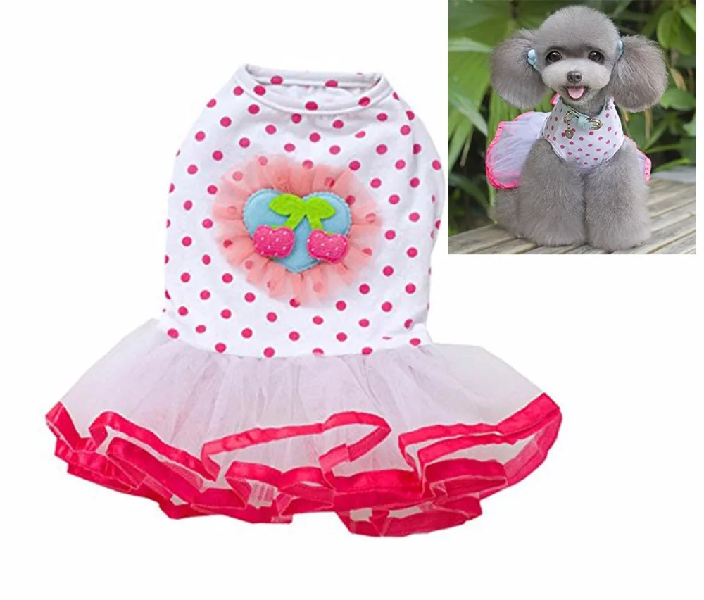 Летнее платье для собак Одежда маленьких собачье свадебное юбка одежда щенков