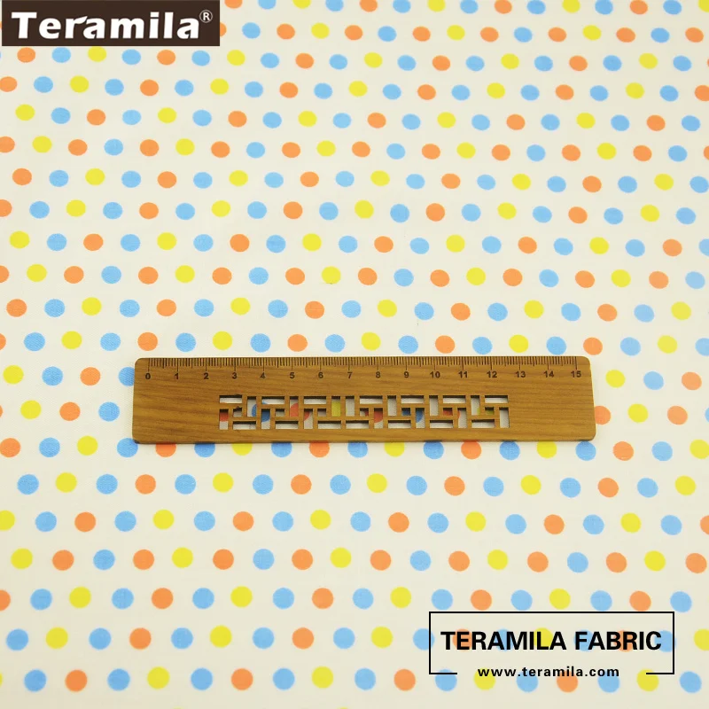 Teramila Cotton Fabric Printed Colorful Dots Designs Tissue Material DIY Quilting Patchwork Pillow Baby Cloth Dress Decoration|design material|cotton