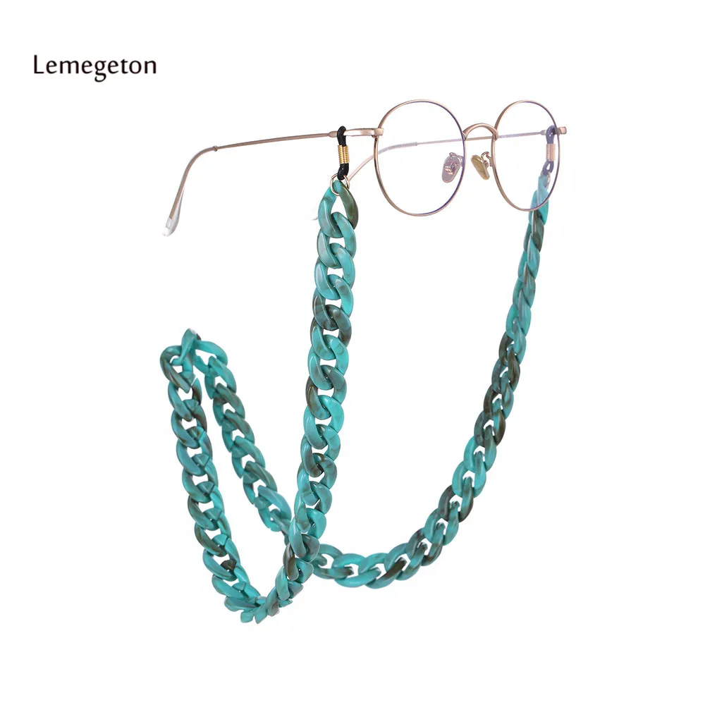 Lemegeton женские очки с цепочкой синий акриловый шнур для солнцезащитных очков ремешок для чтения цепочка для очков держатель для очков висячая Шея