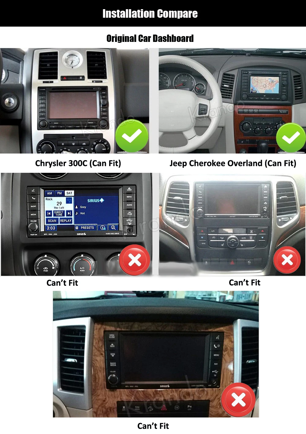 Krando Android 8,1 " автомобильный радиоприемник gps для jeep grand Cherokee 2004-2010 для chrysler 300c 2004-2008 навигационная мультимедийная система
