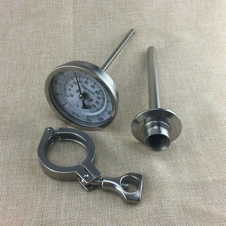 Биметаллический термометр 6 дюймов 1 5 дюйма термоскважина с трехклеверным