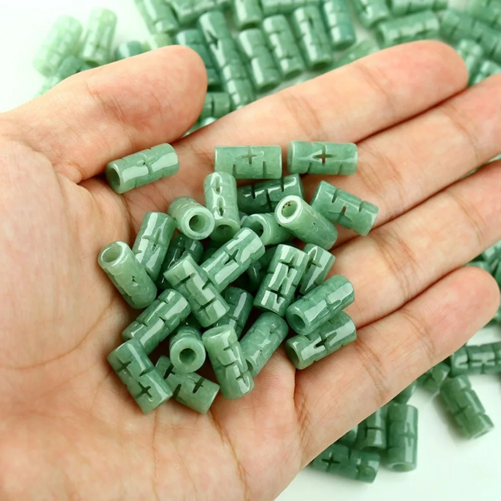 100Pcs Chinese Natural A Grade Jade (Jadeite) Passepartout Scattered Beads.1.1g | Украшения и аксессуары