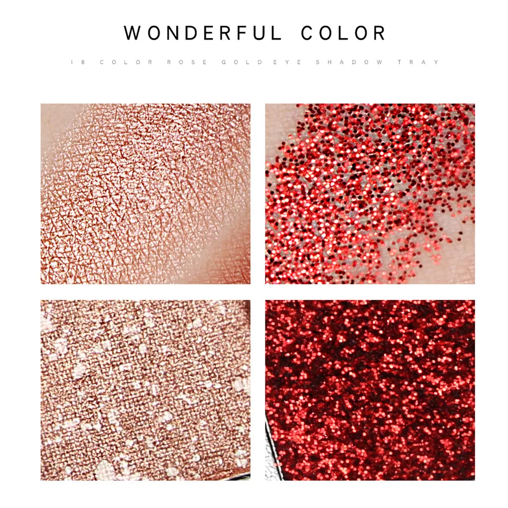 Fashion 18 Color Nude Shining Eyeshadow Palette Makeup Glitter Luxury Golden Matte Eye Shadow Palette+6PCS Brushes |