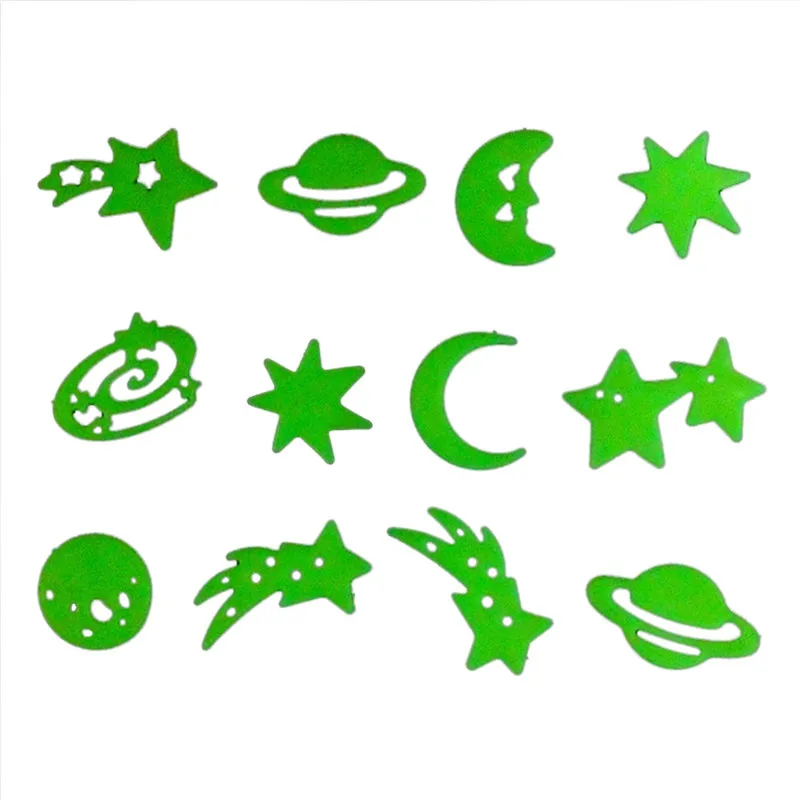 12 шт./упак. Космос Звезды светится в темноте наклейки на стену светящаяся