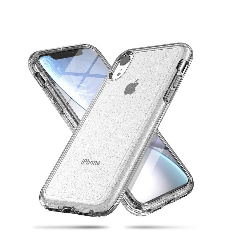 Chyi ТПУ грязеотталкивающий чехол с блестками для IPHONE XS MAX IPHONE XR IPHONE X/XS противоударный защитный чехол задняя крышка сумки - Цвет: White